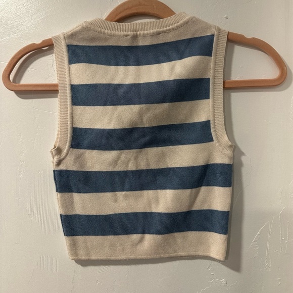 Zara Blue and Cream Striped Tank Top - Picture 2 of 2